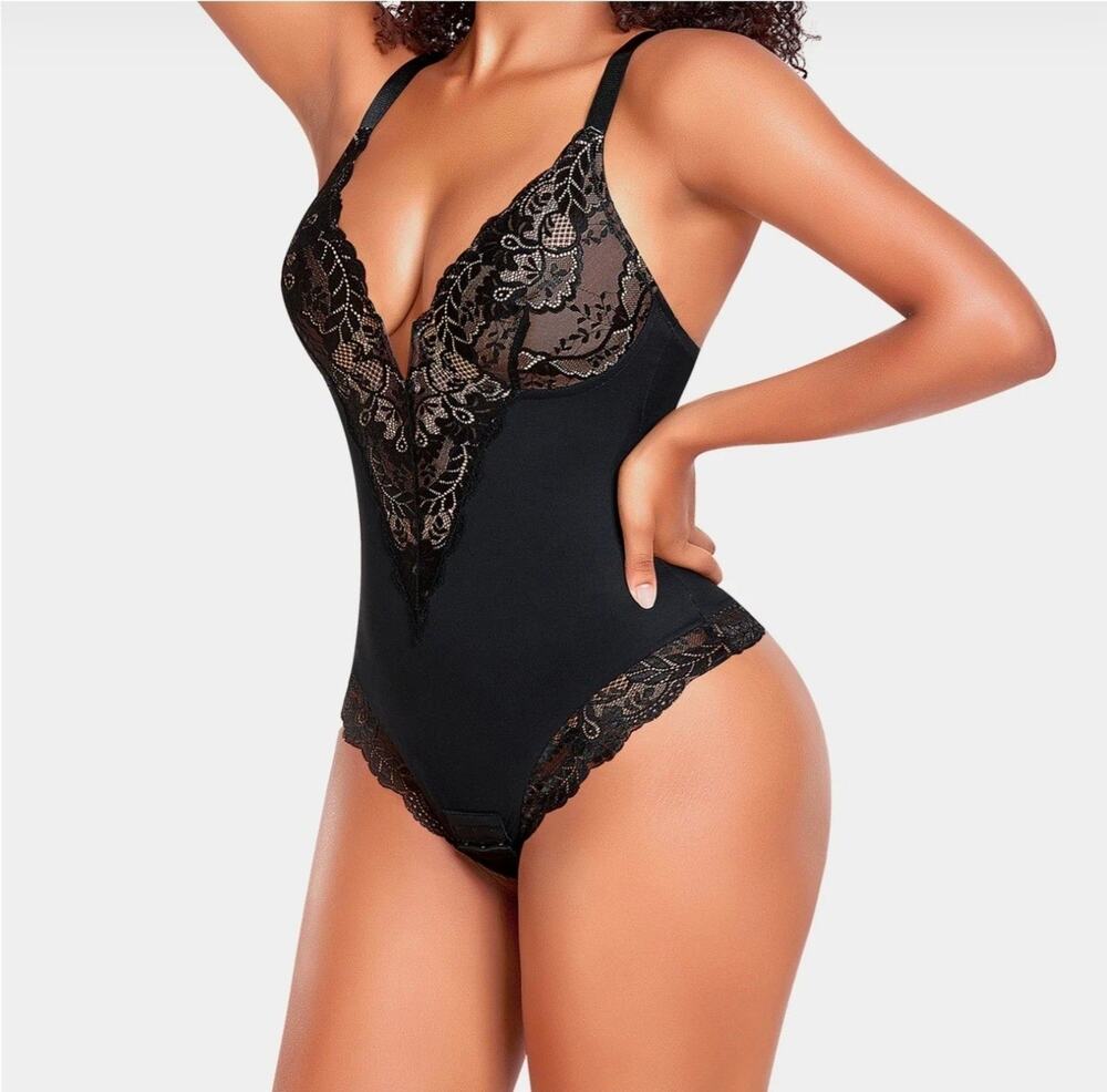 V-neck Lace Shapewear Bodysuit SIZE SMALL NWT
